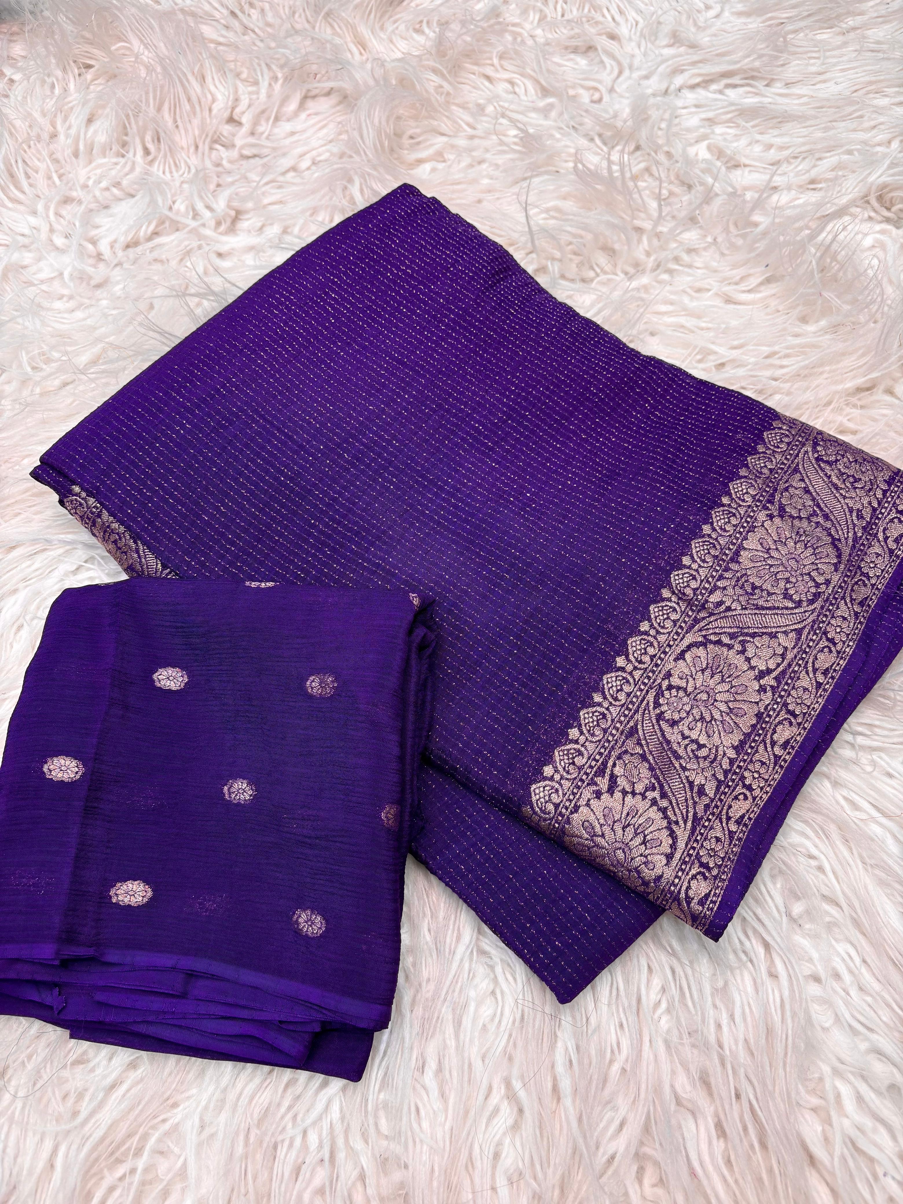 Royal Purple Zari Border Saree