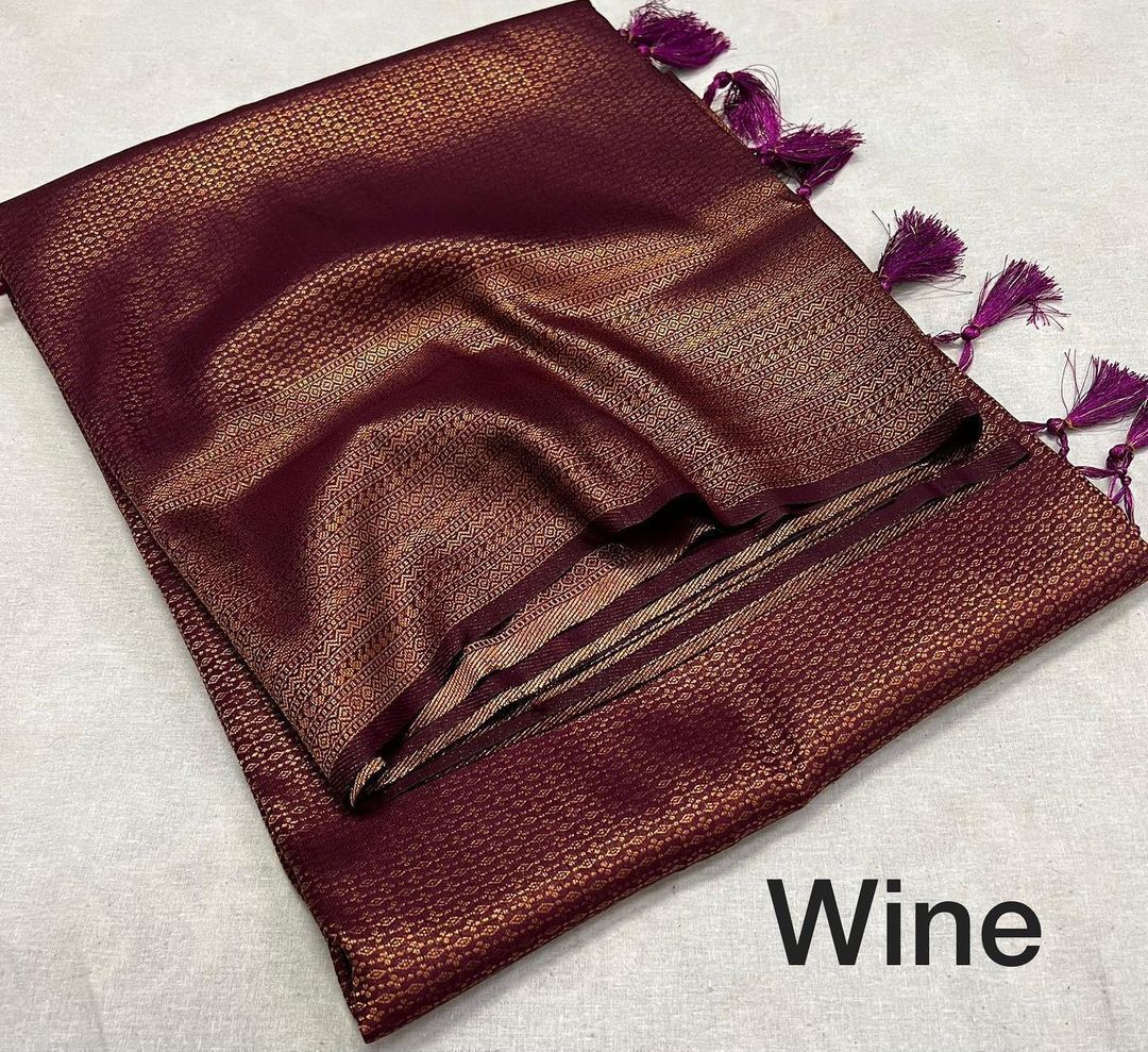 Wine Soft Silk Saree
