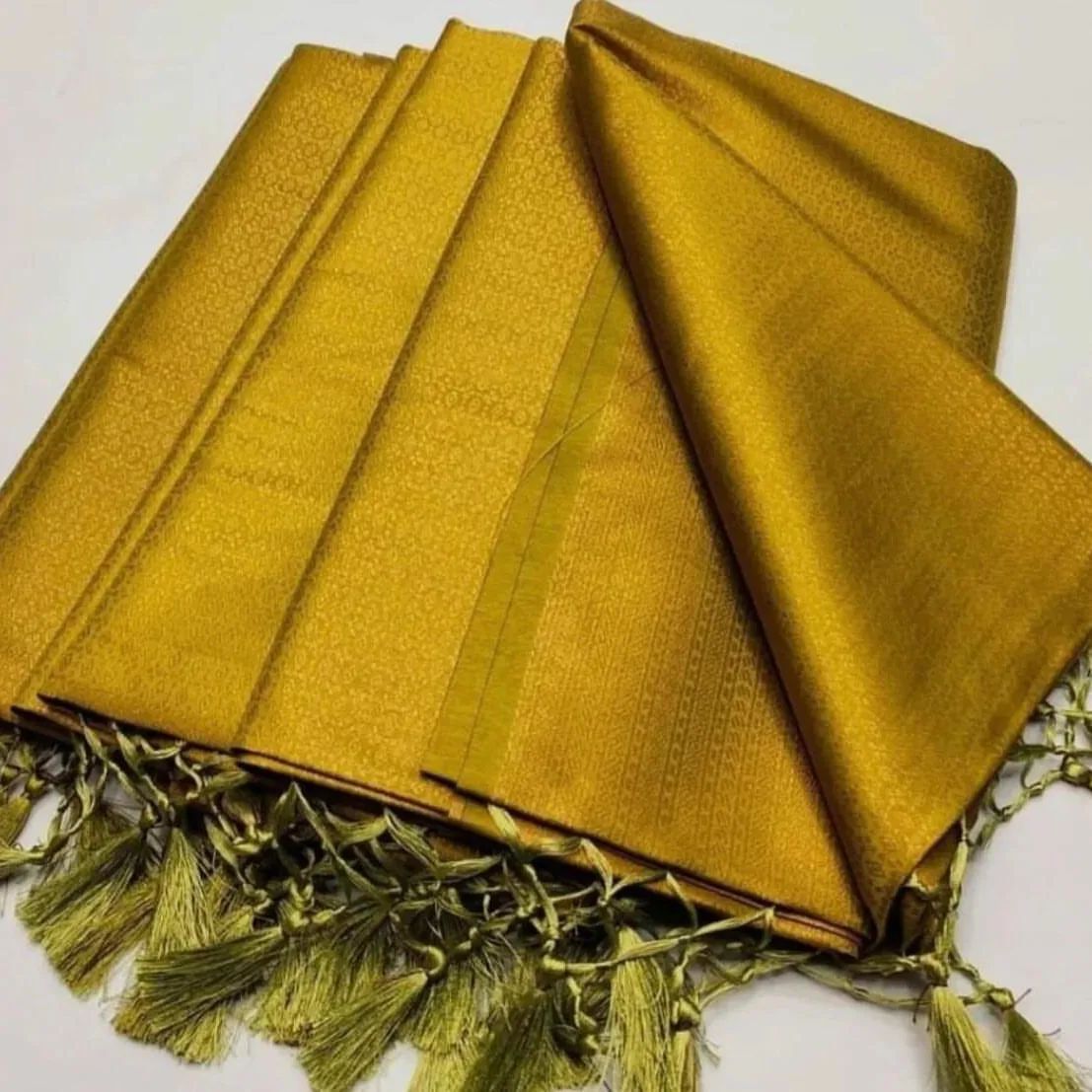 Vibrant Mustard Yellow Silk Saree with Subtle Zari Work